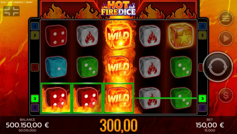 Hot Fire Dice – gros gain grâce aux Random Wilds
