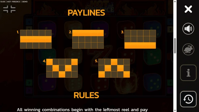 Hot Fire Dice – combinaisons gagnantes sans lignes